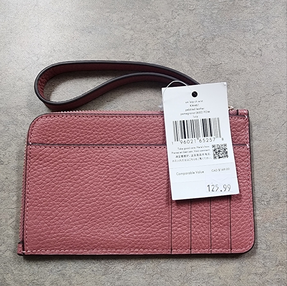 kate spade New York Pink Pebbled Leather Wristlet - Picture 3 of 7